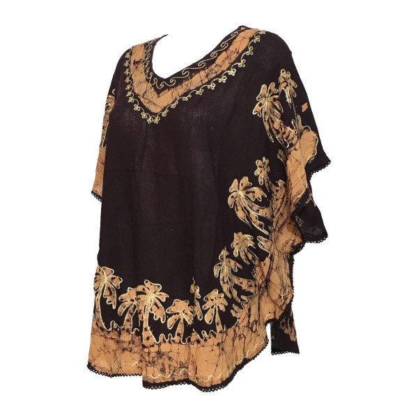 Blouse Caftan Grande Taille Harda BT-410 Choco deux Tons