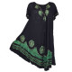 Robe Grande Taille Nambi Noir et Batik Vert BT-616