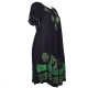 Robe Grande Taille Nambi Noir et Batik Vert BT-616