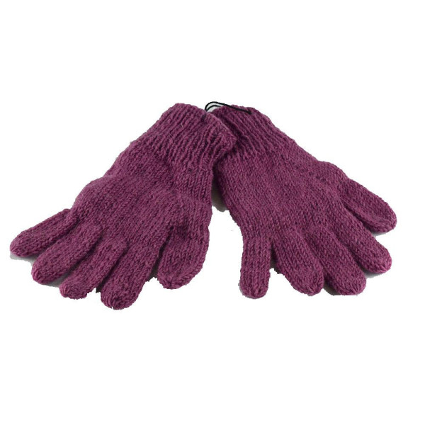 Gants Kolki Tricot Laine et Polaire Parme