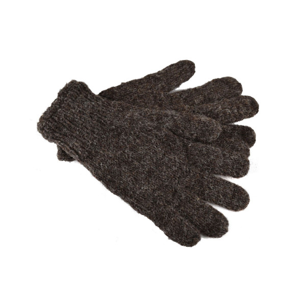 Gants Kolki Laine et Polaire Brun Naturel Foncé