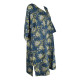 Caftan Jamari Coton Bleu Cobalt Imprimé Floral