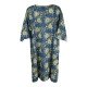 Caftan Jamari Coton Bleu Cobalt Imprimé Floral