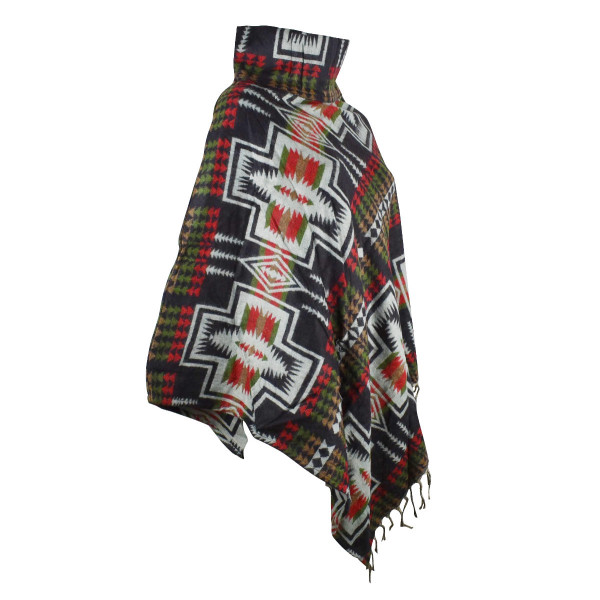 Poncho Femme Col Boule