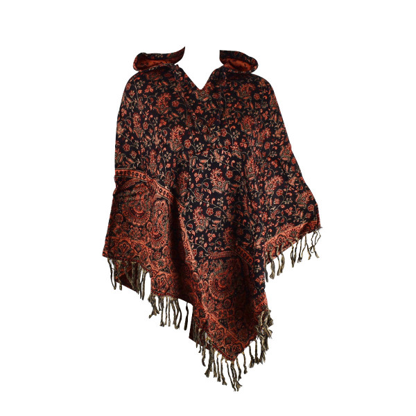 Poncho Court Katura Paisley Noir