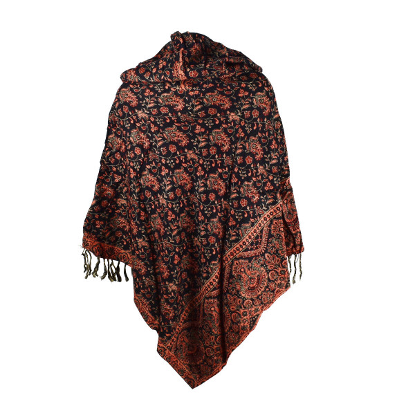 Poncho Court Katura Paisley Noir