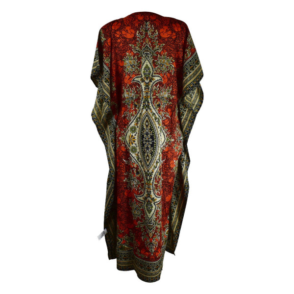 Caftan Long Orange Motif Oriental