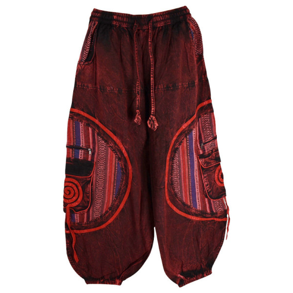 Sarouel Femme Tie Dye Shivna Noir et Rouge