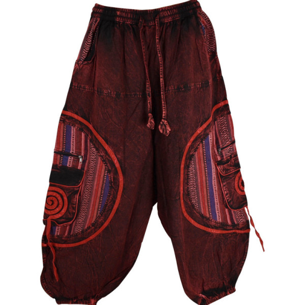 Sarouel Femme Tie-Dye Shivna Noir et Rouge