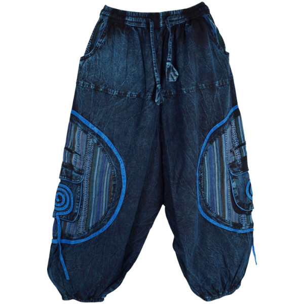 Sarouel Mixte Tie-Dye Shivna Noir et Bleu