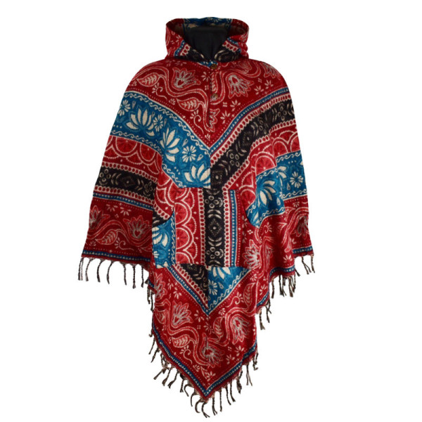 Poncho Femme Amba Ton Rouge