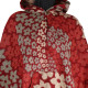 Poncho Femme Melan Ton Rouge et Beige