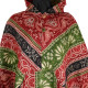 Poncho Femme Amba Ton Rouge et Vert