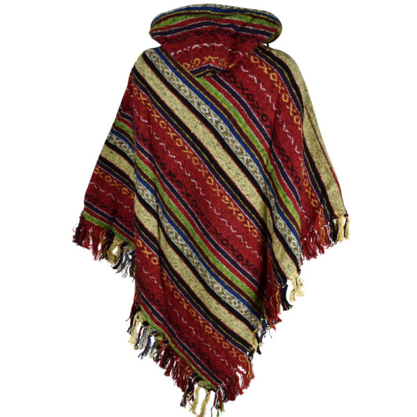 Poncho Coton Peigné Kakarda Rouge