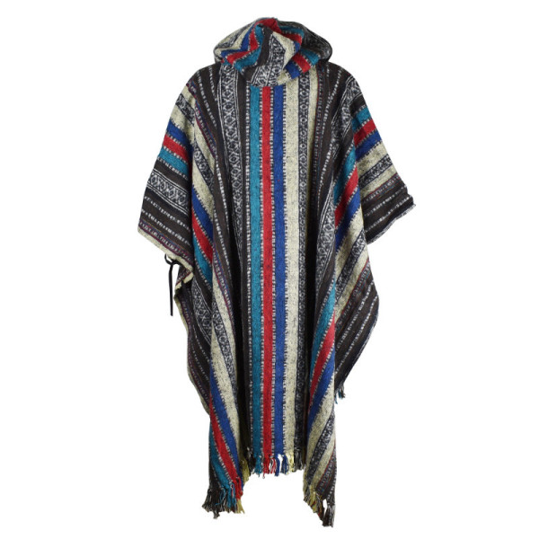 Poncho Homme Bodala Coton Peigné Multicolore