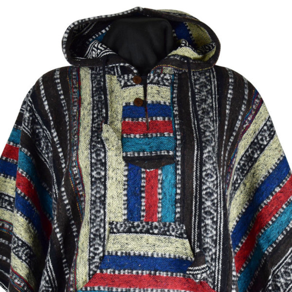 Poncho Homme Bodala Coton Peigné Multicolore