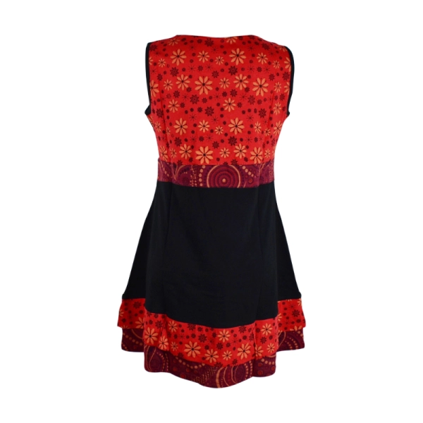 Robe Courte Jamti Imprimé Graphique Rouge