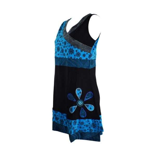 Robe Courte Jamti Imprimé Graphique Bleu