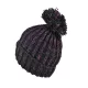 Bonnet Femme Matra Tricot Laine Pompon Noir