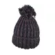 Bonnet Femme Matra Tricot Laine Pompon Noir