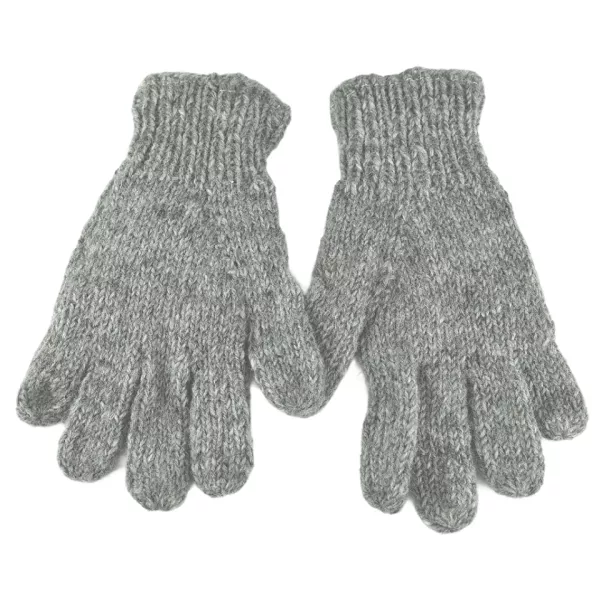 Gants Kolki Tricot Laine et Polaire Gris Clair