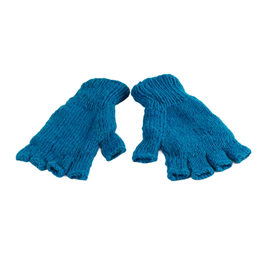 Mitaines Gundu Tricot Laine Turquoise