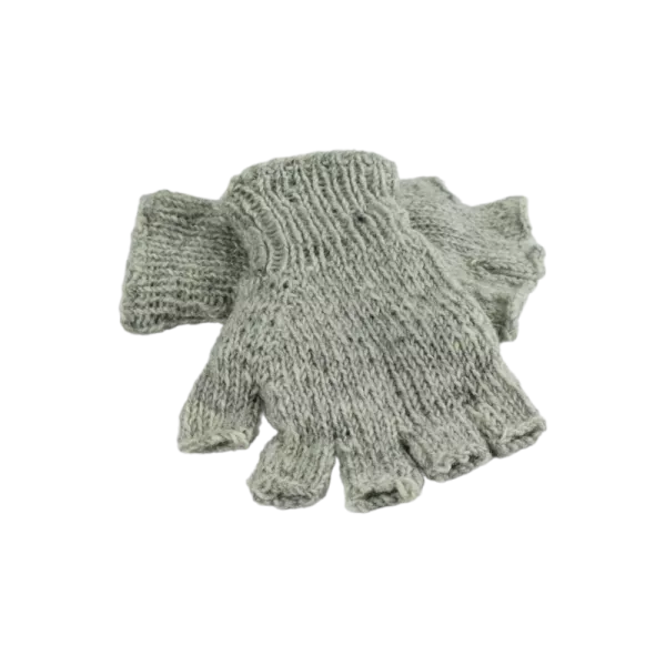 Mitaines Gundu Tricot Laine Gris Clair