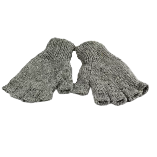 Mitaines Gundu Tricot Laine Gris