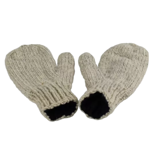 Moufles Lajo Tricot Laine Fourré Polaire Beige