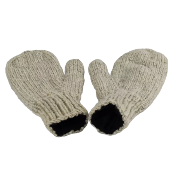 Moufles Lajo Tricot Laine Fourré Polaire Beige