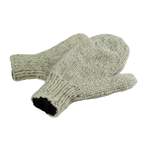 Moufles Lajo Tricot Laine Fourré Polaire Beige