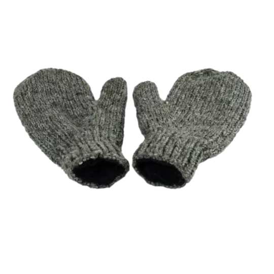 Moufles Lajo Tricot Laine Gris Foncé