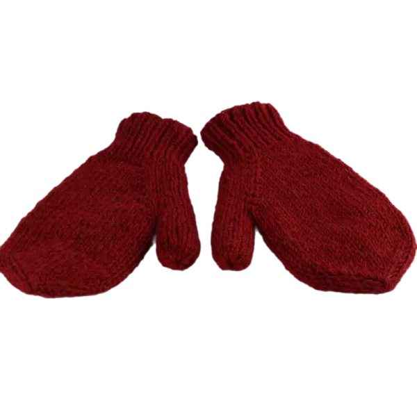 Moufles Lajo Tricot Laine Fourré Polaire Bordeaux