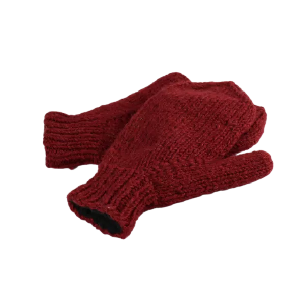 Moufles Lajo Tricot Laine Fourré Polaire Bordeaux