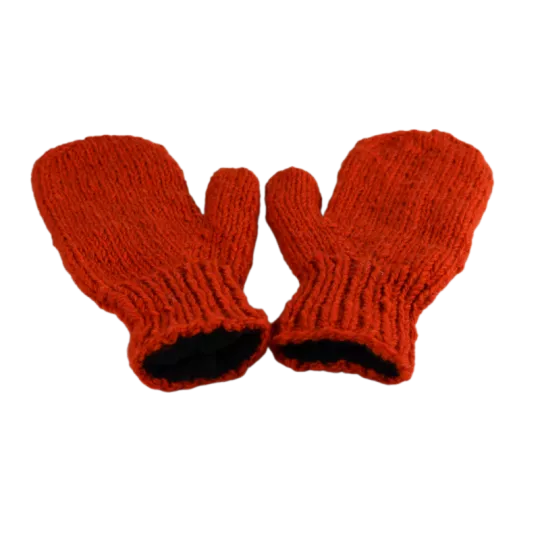 Moufles Lajo Tricot Laine Fourré Polaire Orange