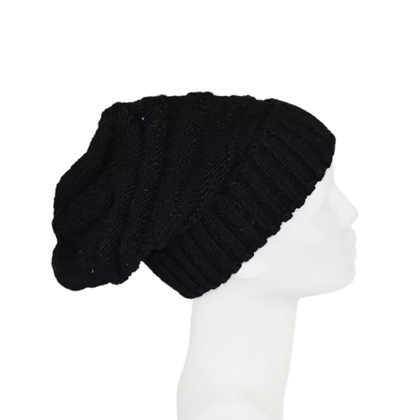 Bonnet Long Nalma Laine Uni Noir