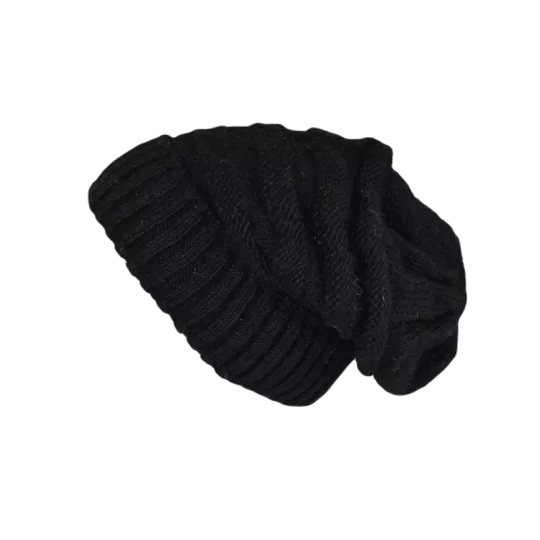 Bonnet Long Nalma Laine Uni Noir