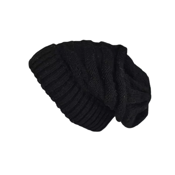 Bonnet Long Nalma Laine Uni Noir