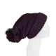 Bonnet Laine Balma Femme Pompon Prune