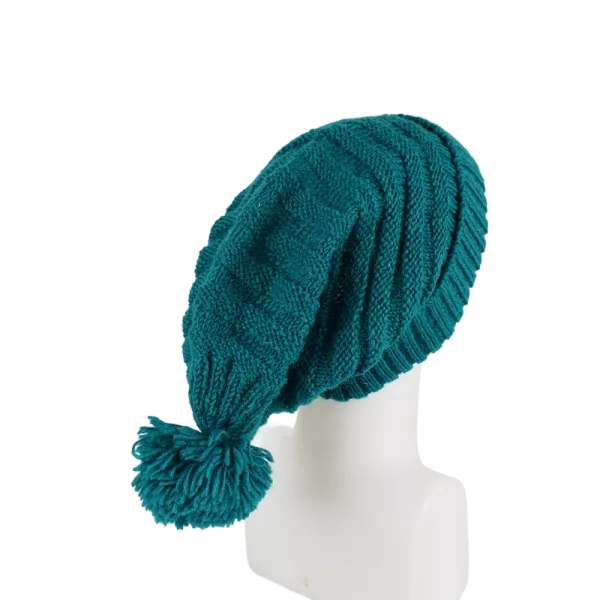 Bonnet Laine Balma Pompon Émeraude