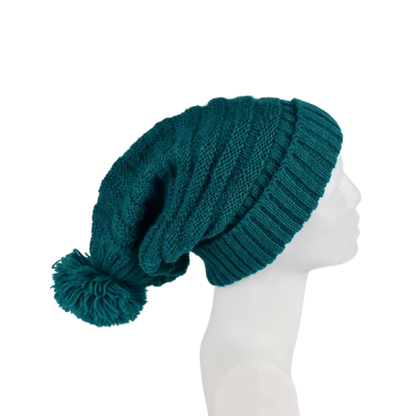 Bonnet Laine Balma Pompon Émeraude