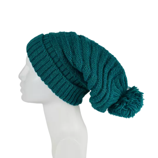 Bonnet Laine Balma Pompon Émeraude