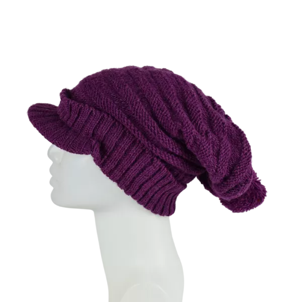 Casquette Dreadlocks En Laine Tricotée Violet