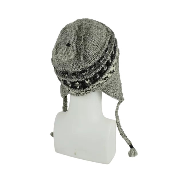 Bonnet Péruvien Pokali Tricot Gris Clair