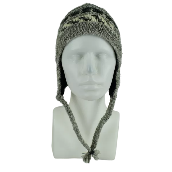 Bonnet Péruvien Pokali Tricot Gris Clair