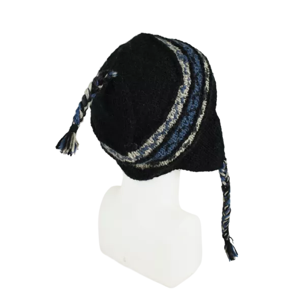 Bonnet Péruvien Pokali Tricot laine Noir