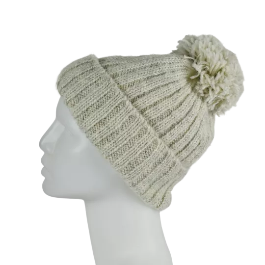 Bonnet Tricot Laine et Mohair Pompon-I