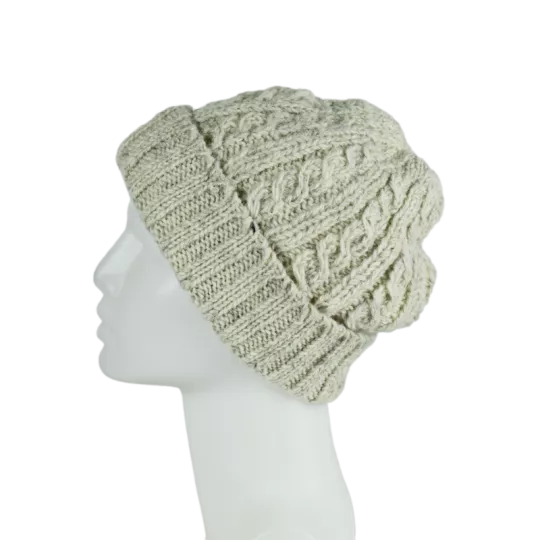 Bonnet Femme Tricot Laine Beige -Y