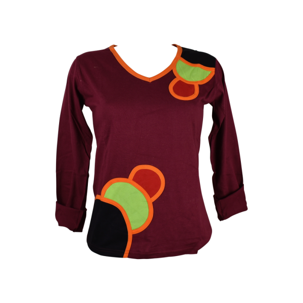 T-Shirt Imprimé Coton Darwha Bordeaux